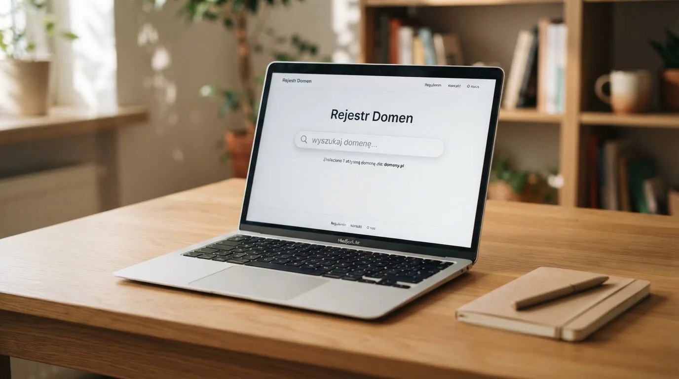 Laptop z otwartą publiczną wyszukiwarką rejestru zakazanych domen hazardowych Ministerstwa Finansów