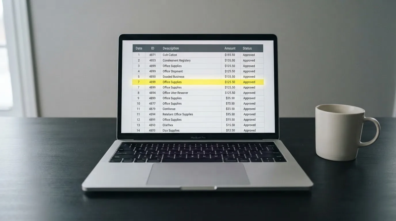 Ekran laptopa z otwartym rejestrem licencji regulatora z Curaçao, w którym jeden wiersz zaznaczono żółtym podświetleniem